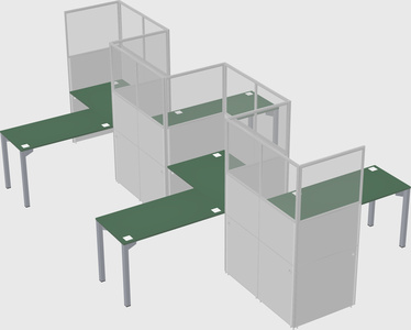 L-shape cubicles