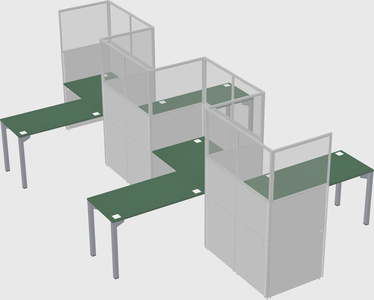 L-shape cubicles