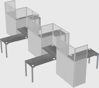 L-shape cubicles