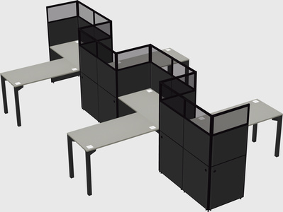 L-shape cubicles