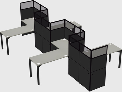 L-shape cubicles