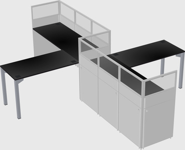 L-shape cubicles