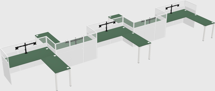 L-shape cubicles