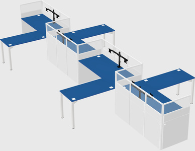 L-shape cubicles