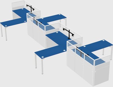 L-shape cubicles