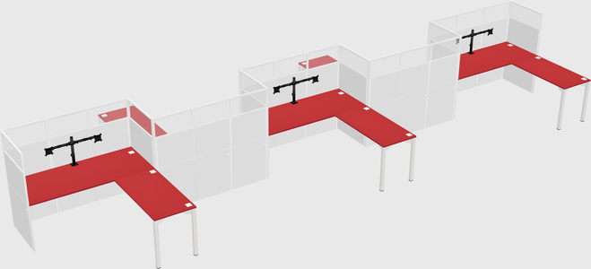 L-shape cubicles