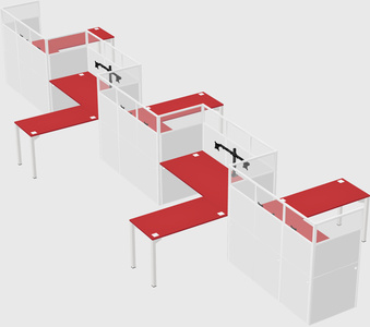 L-shape cubicles