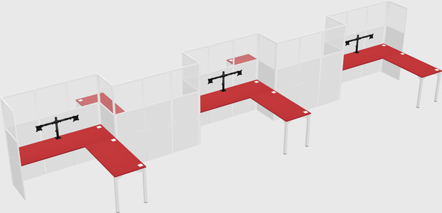 L-shape cubicles
