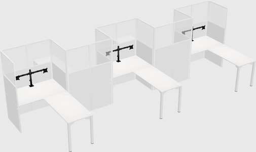 L-shape cubicles