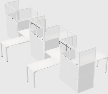 L-shape cubicles