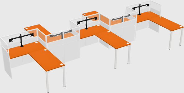 L-shape cubicles