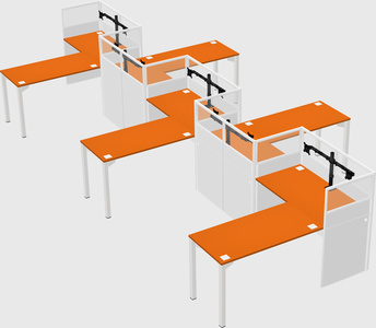 L-shape cubicles