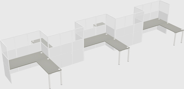 L-shape cubicles