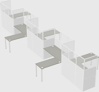 L-shape cubicles