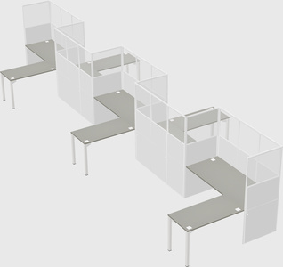 L-shape cubicles