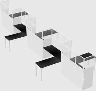 L-shape cubicles
