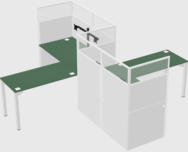L-shape cubicles