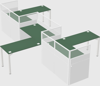 L-shape cubicles