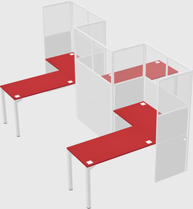 L-shape cubicles