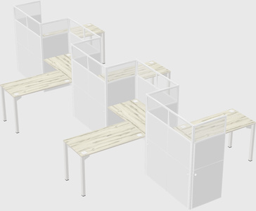 L-shape cubicles
