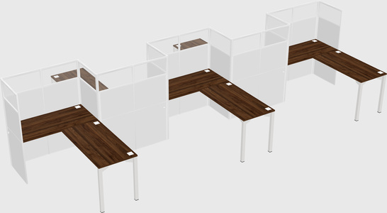 L-shape cubicles