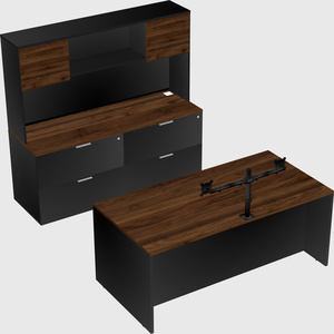 Parallel desk with credenza