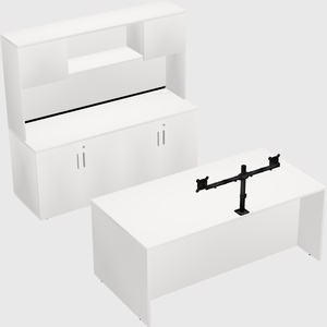 Parallel desk with credenza