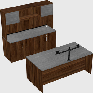 Parallel desk with credenza