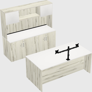 Parallel desk with credenza