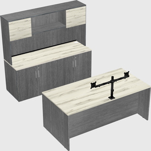 Parallel desk with credenza