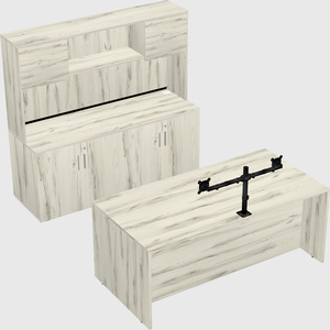 Parallel desk with credenza