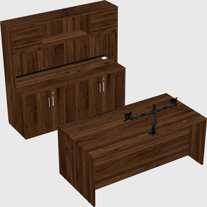 Parallel desk with credenza