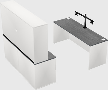 Parallel desk with credenza