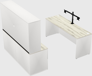 Parallel desk with credenza