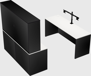 Parallel desk with credenza