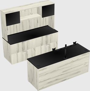 Parallel desk with credenza