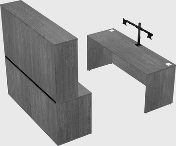 Parallel desk with credenza