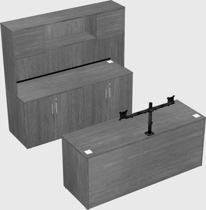Parallel desk with credenza