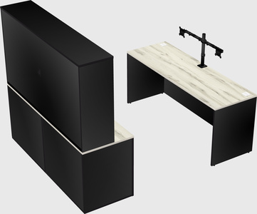 Parallel desk with credenza