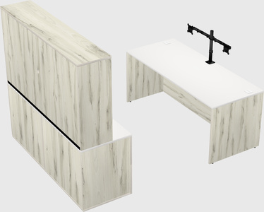 Parallel desk with credenza