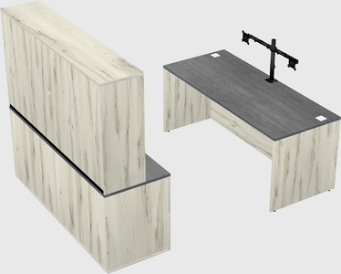 Parallel desk with credenza