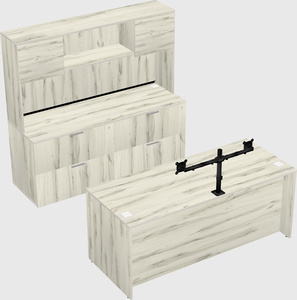 Parallel desk with credenza