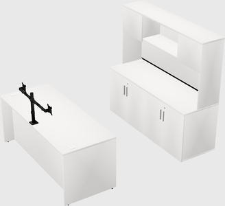 Parallel desk with credenza