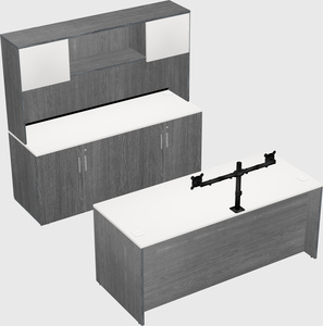 Parallel desk with credenza