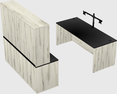 Parallel desk with credenza