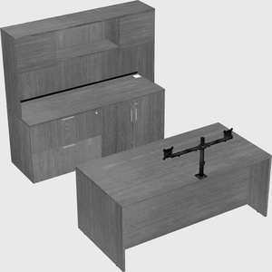 Parallel desk with credenza