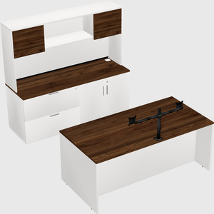 Parallel desk with credenza