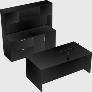 Parallel desk with credenza