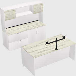 Parallel desk with credenza