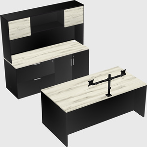 Parallel desk with credenza